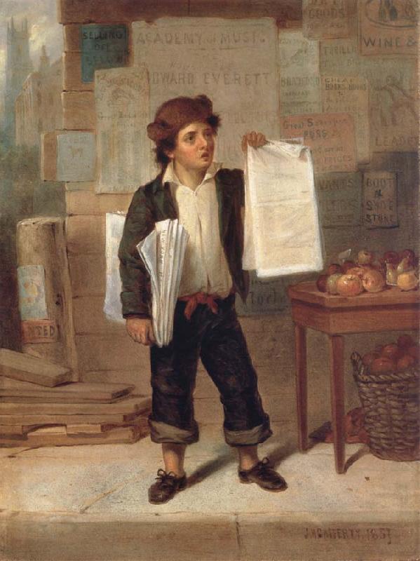 James H. Cafferty Newsboy Selling New-York oil painting picture